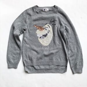 Gapkids Disney Olaf sequin knit sweater EUC XL/12Y